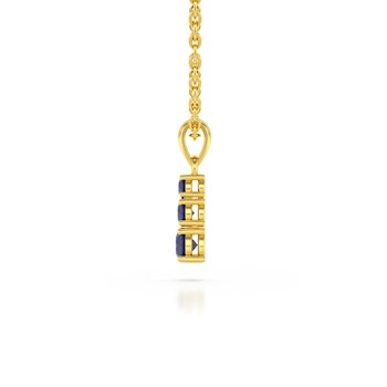 Collier Pendentif ADEN Or 585 Jaune Saphir Chaine Or 585 incluse 0.45grs