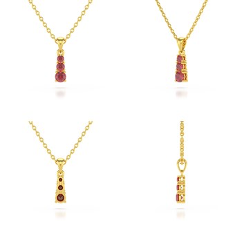 Collier Pendentif ADEN Or 585 Jaune Rubis Chaine Or 585 incluse 0.45grs