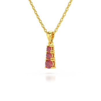 Collier Pendentif ADEN Or 585 Jaune Rubis Chaine Or 585 incluse 0.45grs