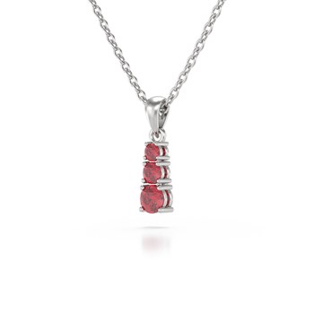 Collier Pendentif ADEN Or 585 Blanc Rubis Chaine Or 585 incluse 0.45grs
