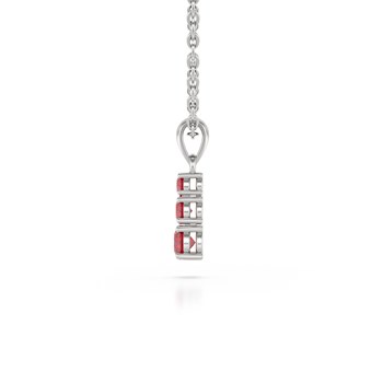 Collier Pendentif ADEN Or 585 Blanc Rubis Chaine Or 585 incluse 0.45grs