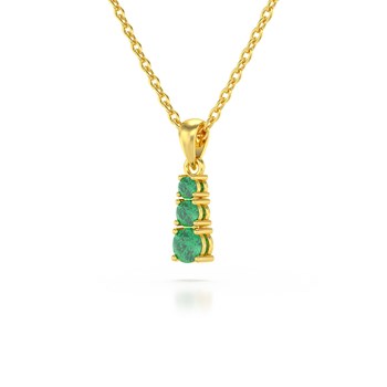 Collier Pendentif ADEN Or 585 Jaune Emeraude Chaine Or 585 incluse 0.45grs