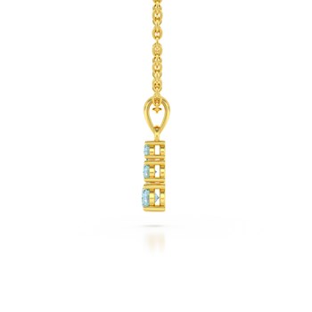 Collier Pendentif ADEN Or 585 Jaune Aigue-Marine Chaine Or 585 incluse 0.45grs