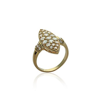 Bague Femme - Plaqué Or - Oxyde de zirconium