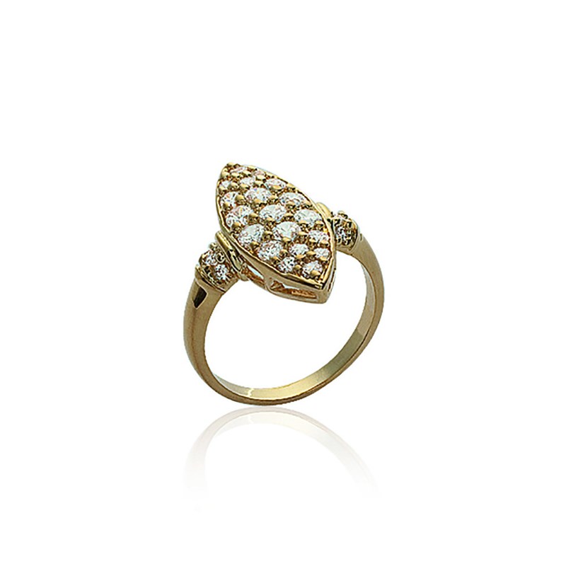 Bague Femme - Plaqué Or - Oxyde de zirconium - vue 2