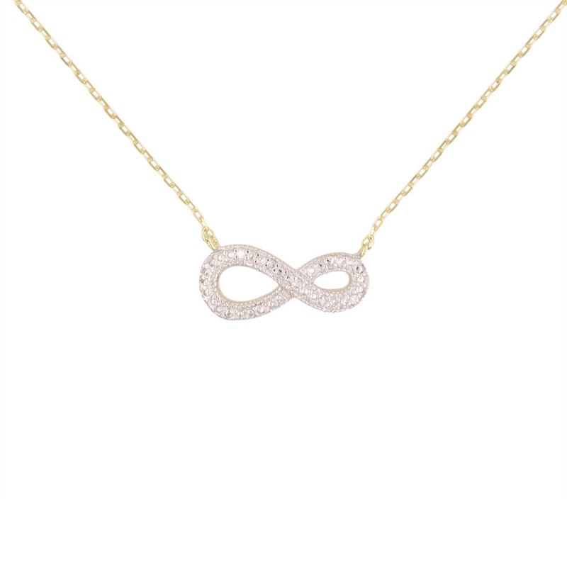 Collier Or Jaune et Diamants - Motif Infini Infinity - Femme