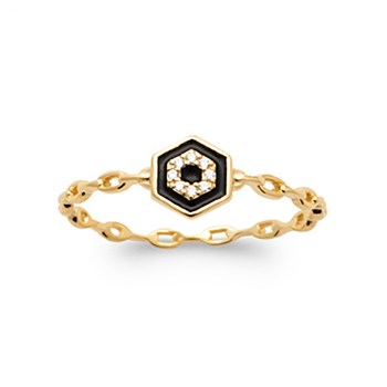 Bague Femme - Plaqué Or - Email
