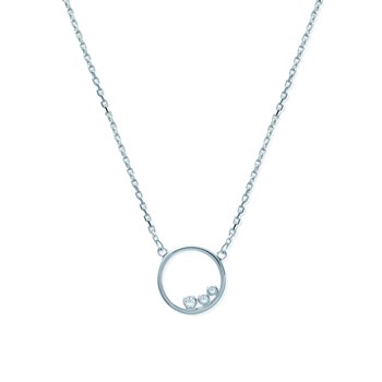 Collier Femme - Argent 925 - Oxyde de zirconium - Longueur : 45 cm