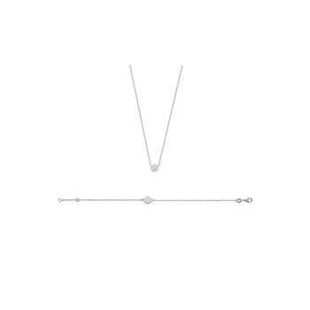 Collier Femme - Argent 925 - Oxyde de zirconium - Longueur : 45 cm