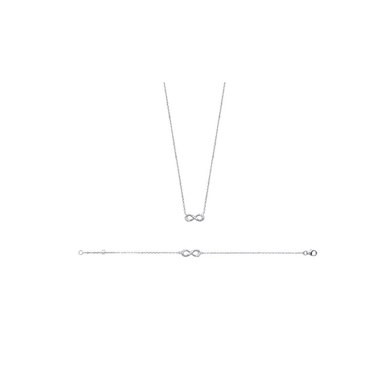 Collier Femme - Argent 925 - Oxyde de zirconium - Longueur : 45 cm