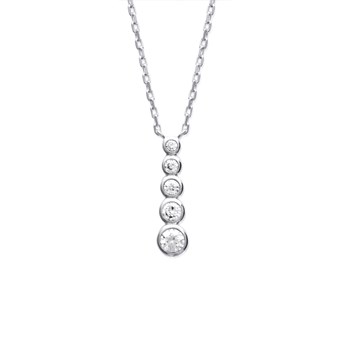 Collier Femme - Argent 925 - Oxyde de zirconium - Longueur : 45 cm