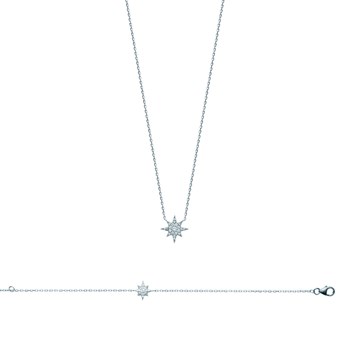 Collier Femme - Argent 925 - Oxyde de zirconium - Longueur : 45 cm