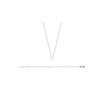 Collier Femme - Argent 925 - Oxyde de zirconium - Longueur : 45 cm