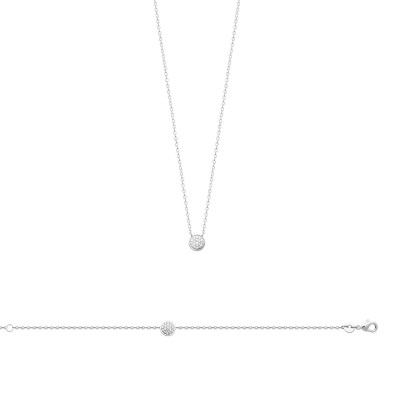 Collier Femme - Argent 925 - Oxyde de zirconium - Longueur : 45 cm - vue 2