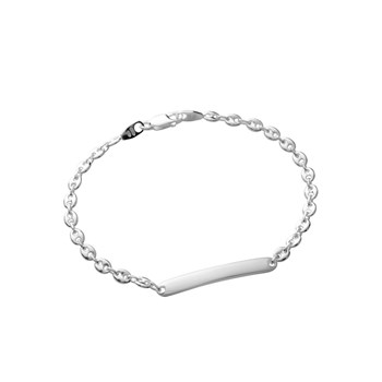Gourmette Mixte - Argent 925 - Chaîne grain de café - Largeur : 4 mm - Longueur : 18 cm