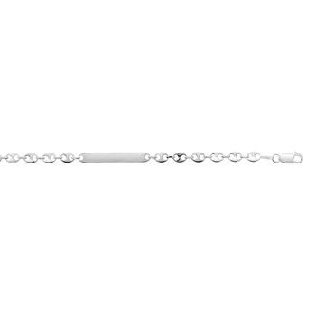 Gourmette Mixte - Argent 925 - Chaîne grain de café - Largeur : 6 mm - Longueur : 19 cm
