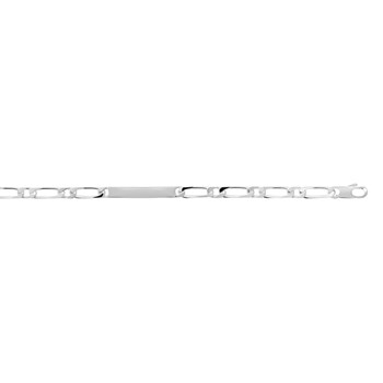 Gourmette Homme - Argent 925 - Cheval alternée 1+1 - Largeur : 5 mm - Longueur : 18 cm
