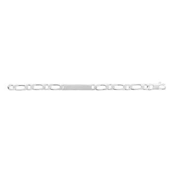 Gourmette Homme - Argent 925 - Cheval alternée 1+1 - Largeur : 7 mm - Longueur : 19 cm
