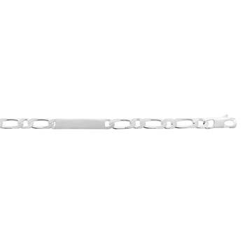 Gourmette Homme - Argent 925 - Cheval alternée 1+1 - Largeur : 7 mm - Longueur : 19 cm