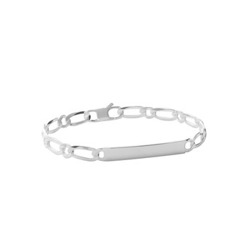 Gourmette Homme - Argent 925 - Cheval alternée 1+1 - Largeur : 5 mm - Longueur : 18 cm