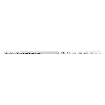 Gourmette Homme - Argent 925 - Cheval alternée 1+1 - Largeur : 5 mm - Longueur : 18 cm