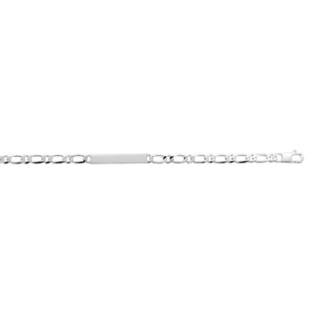 Gourmette Homme - Argent 925 - Cheval alternée 1+1 - Largeur : 5 mm - Longueur : 18 cm