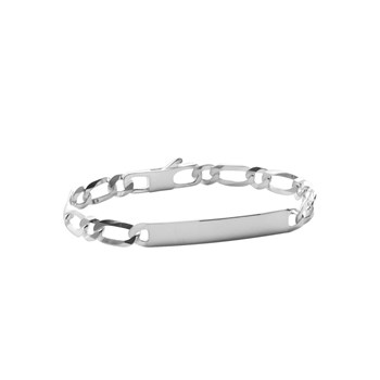 Gourmette Homme - Argent 925 - Cheval alternée 1+1 - Largeur : 6 mm - Longueur : 20 cm