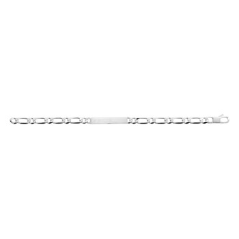 Gourmette Homme - Argent 925 - Cheval alternée 1+1 - Largeur : 6 mm - Longueur : 20 cm
