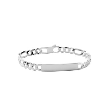 Gourmette Homme - Argent 925 - Cheval alternée 1+3 - Largeur : 6 mm - Longueur : 20 cm