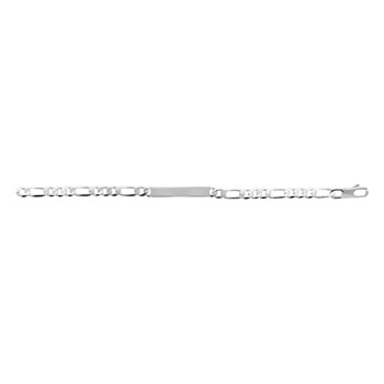 Gourmette Homme - Argent 925 - Cheval alternée 1+3 - Largeur : 6 mm - Longueur : 20 cm