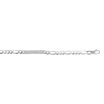Gourmette Homme - Argent 925 - Cheval alternée 1+3 - Largeur : 6 mm - Longueur : 20 cm