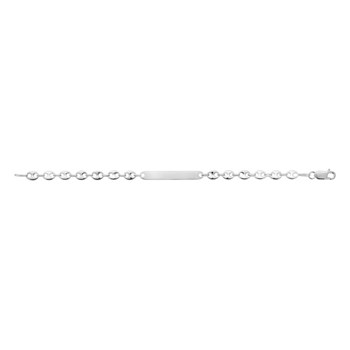 Gourmette Mixte - Argent 925 - Chaîne grain de café - Largeur : 6 mm - Longueur : 19 cm