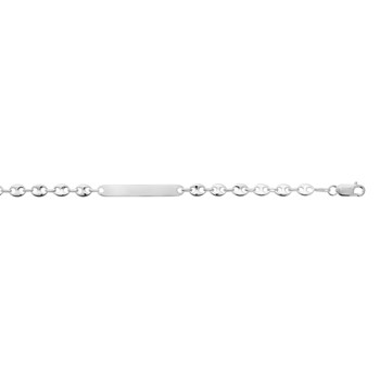 Gourmette Mixte - Argent 925 - Chaîne grain de café - Largeur : 6 mm - Longueur : 19 cm