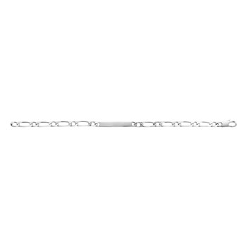 Gourmette Homme - Argent 925 - Cheval alternée 1+1 - Largeur : 4 mm - Longueur : 18 cm