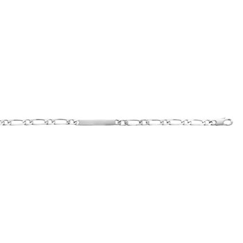Gourmette Homme - Argent 925 - Cheval alternée 1+1 - Largeur : 4 mm - Longueur : 18 cm