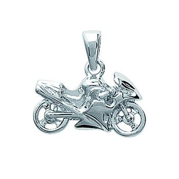 Pendentif Homme - Argent 925 - Moto - Longueur : 19mm - Hauteur : 17mm
