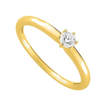 Bague solitaire Femme - Oxyde de zirconium - Or 9 Carats
