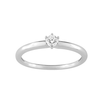 Bague solitaire Femme - Oxyde de zirconium - Or 9 Carats
