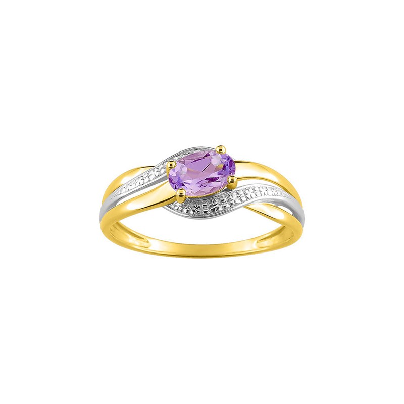 Bague Femme - améthyste - Or 9 Carats