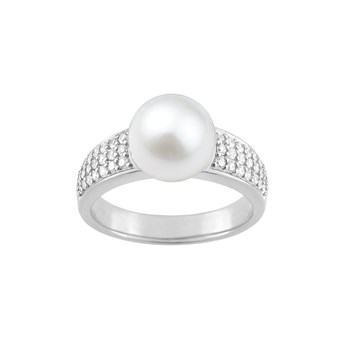Bague perle femme - Oxyde de zirconium - Argent 925