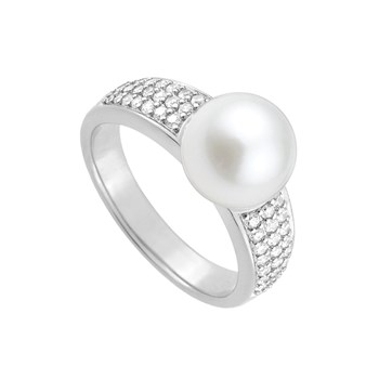 Bague perle femme - Oxyde de zirconium - Argent 925