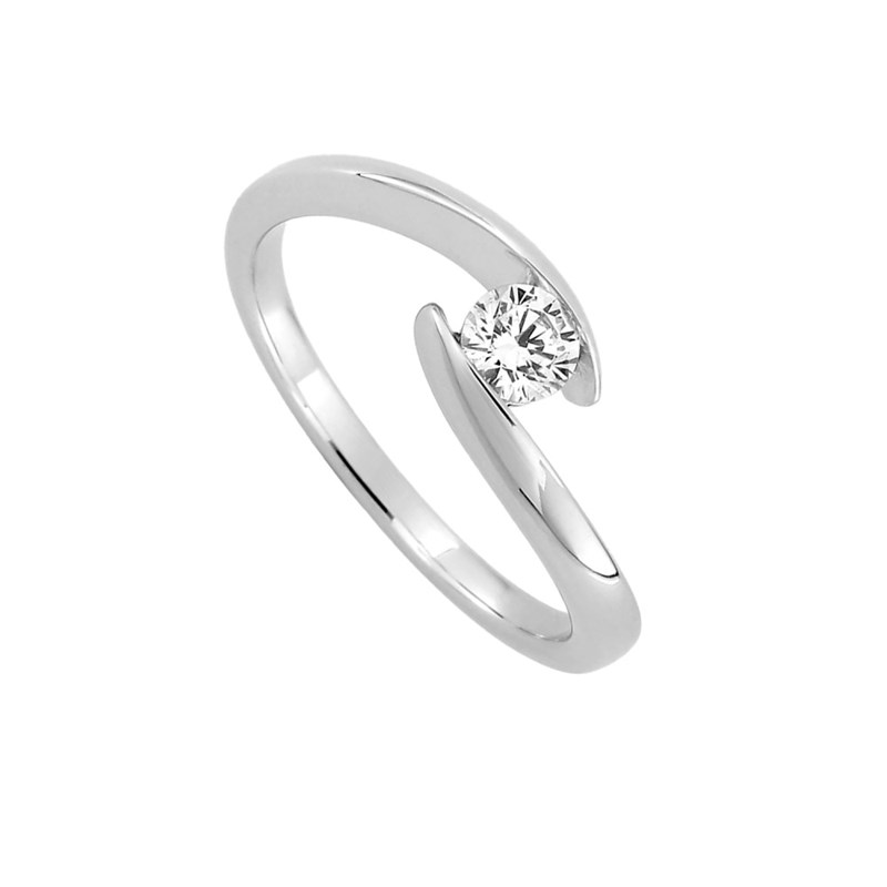 Bague femme - Argent 925 - Oxyde de zirconium - Diamètre : 4mm - vue 2