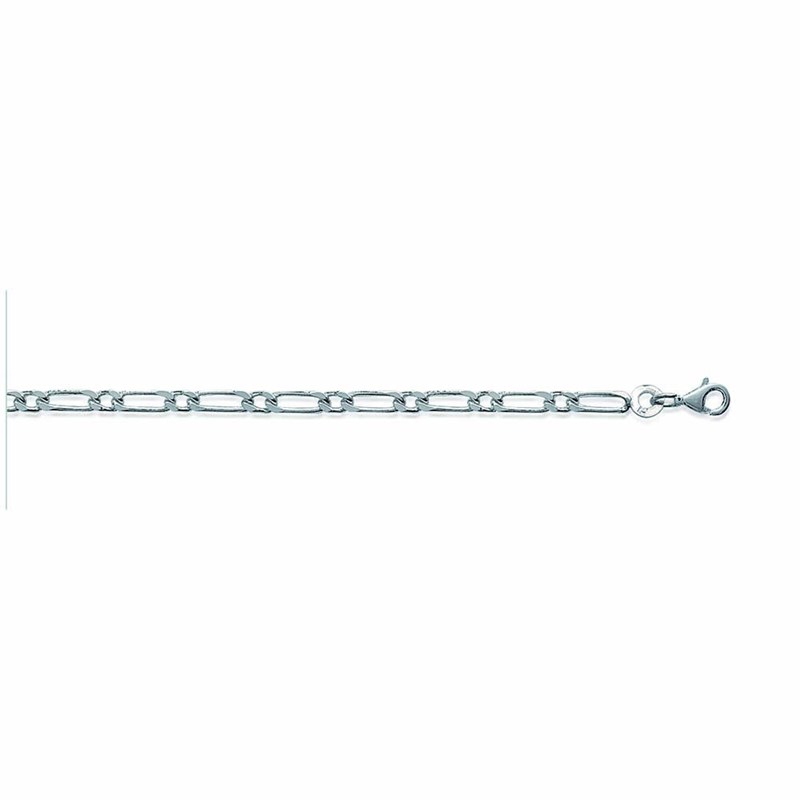 Chaine Homme - Argent 925 - Cheval alternée 1+1 - Largeur : 2,5 mm - Longueur : 45 cm