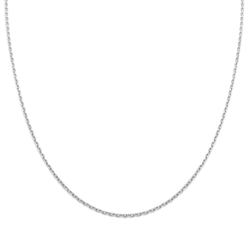 Chaine Mixte - Argent 925 - Chaîne forçat diamantée - Largeur : 1,6 mm - Longueur : 70 cm