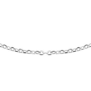 Chaine Mixte - Argent 925 - Chaîne forçat diamantée - Largeur : 2,25 mm - Longueur : 50 cm