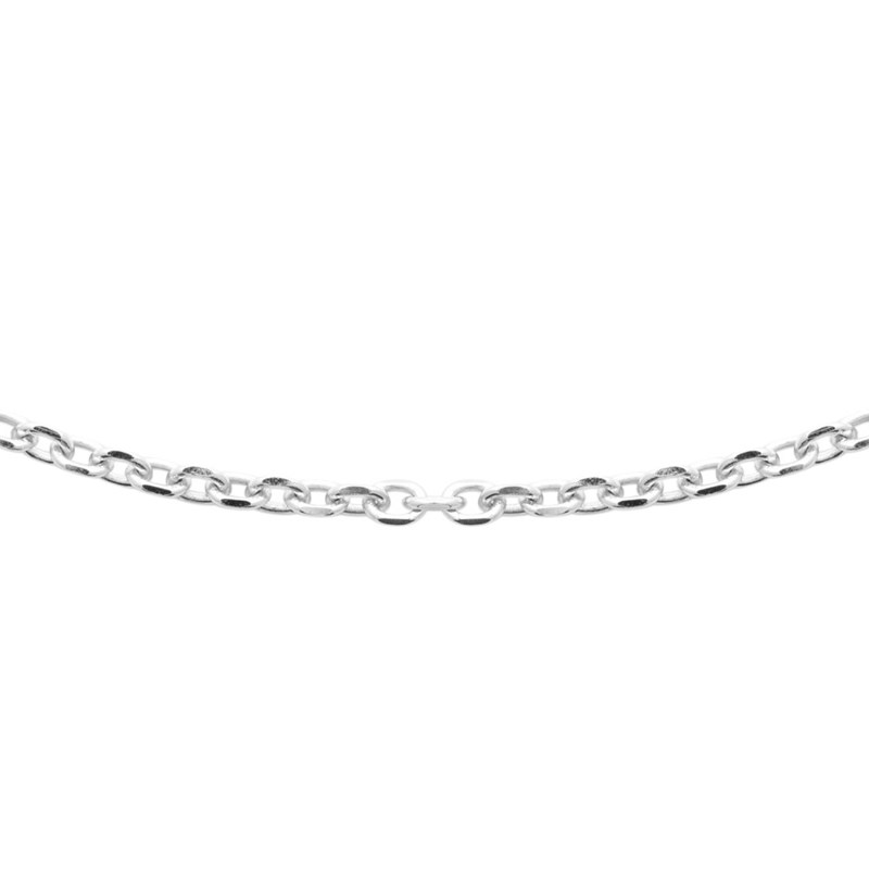Chaine Mixte - Argent 925 - Chaîne forçat diamantée - Largeur : 2,25 mm - Longueur : 50 cm