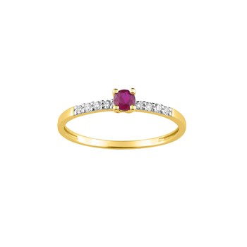 Bague Femme - Rubis - Oxyde de zirconium - Or 9 Carats