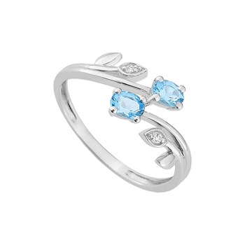 Bague Femme - Topaze - Oxyde de zirconium - Or 9 Carats