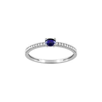 Bague Femme - Saphir - Oxyde de zirconium - Or 9 Carats