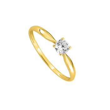 Bague Femme - Solitaire - Or 9 Carats - Oxyde de zirconium - 0,30 Carat
